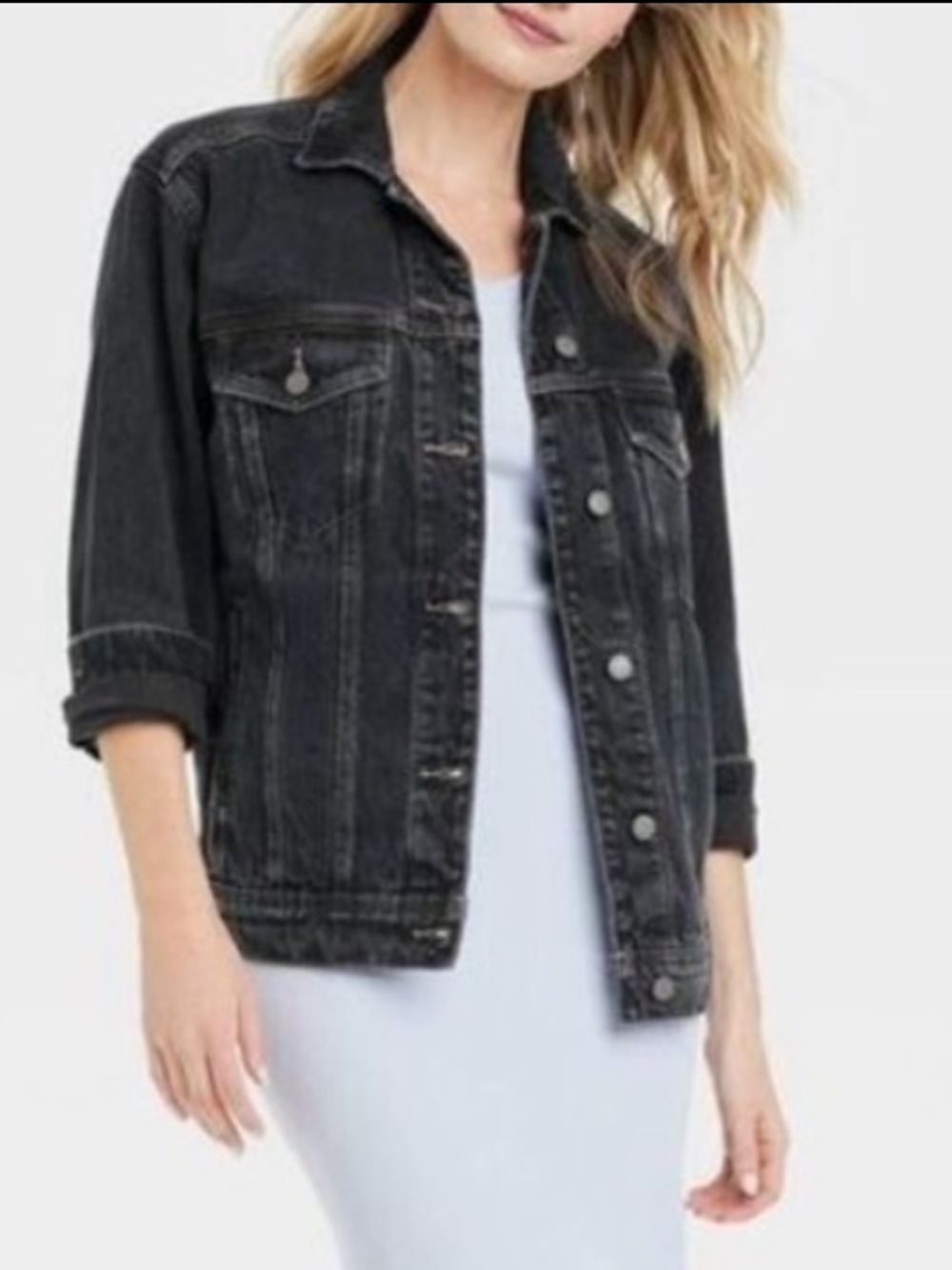 Universal Thread Black Wash 90's Baggy Denim Trucker Jacket